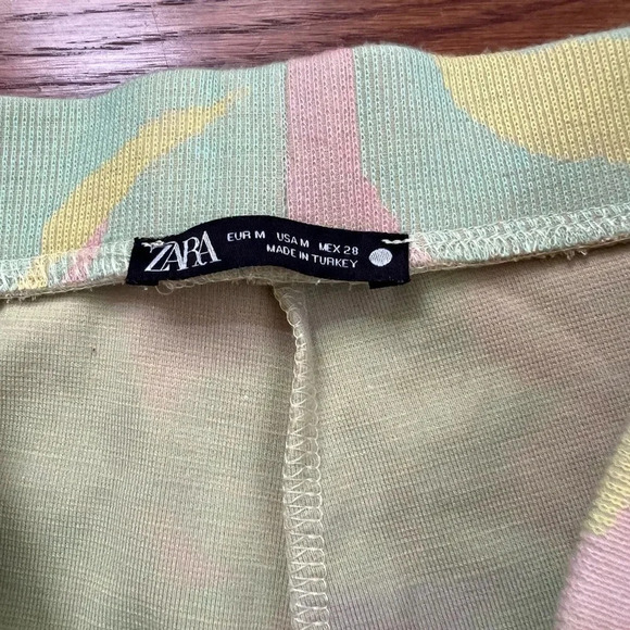 Zara Jacquard Pant Ribbed Green Pink Yellow - Picture 4 of 4